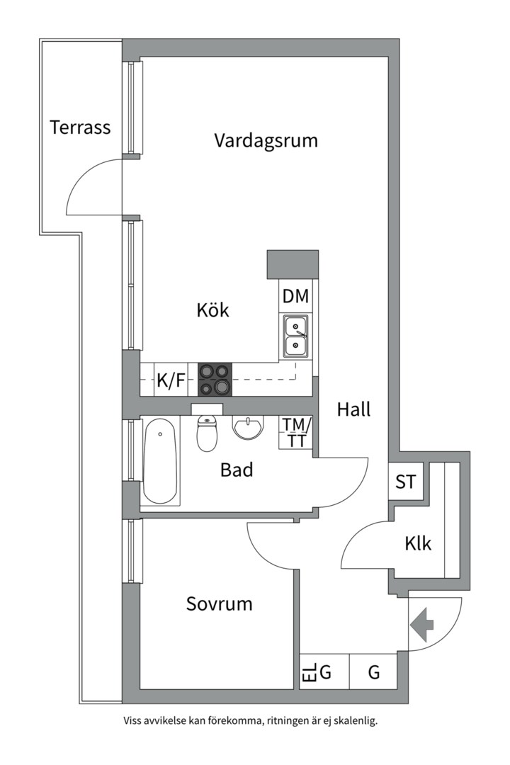 Planlösning från Sjöfartsgatan 1, vån 7/7, Kommande i Hammarby Sjöstad, Stockholm