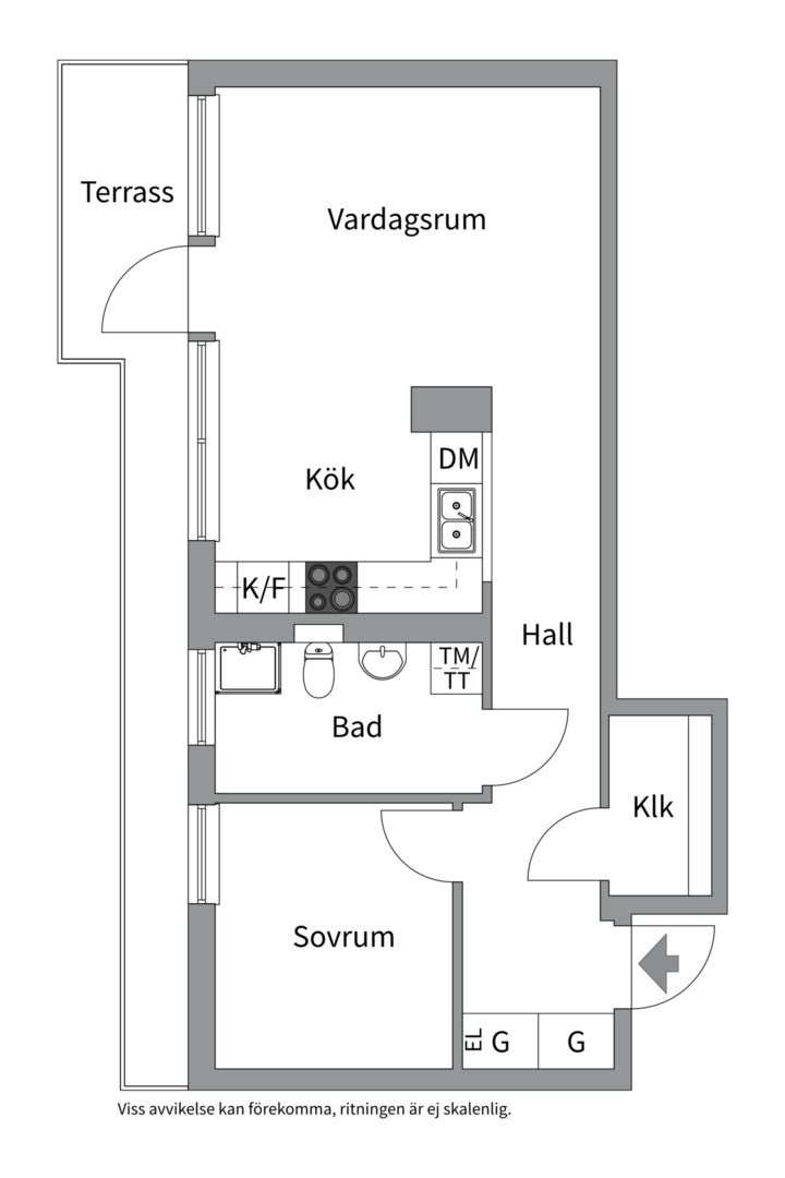 Planlösning från Sjöfartsgatan 1, Såld i Hammarby Sjöstad, Stockholm