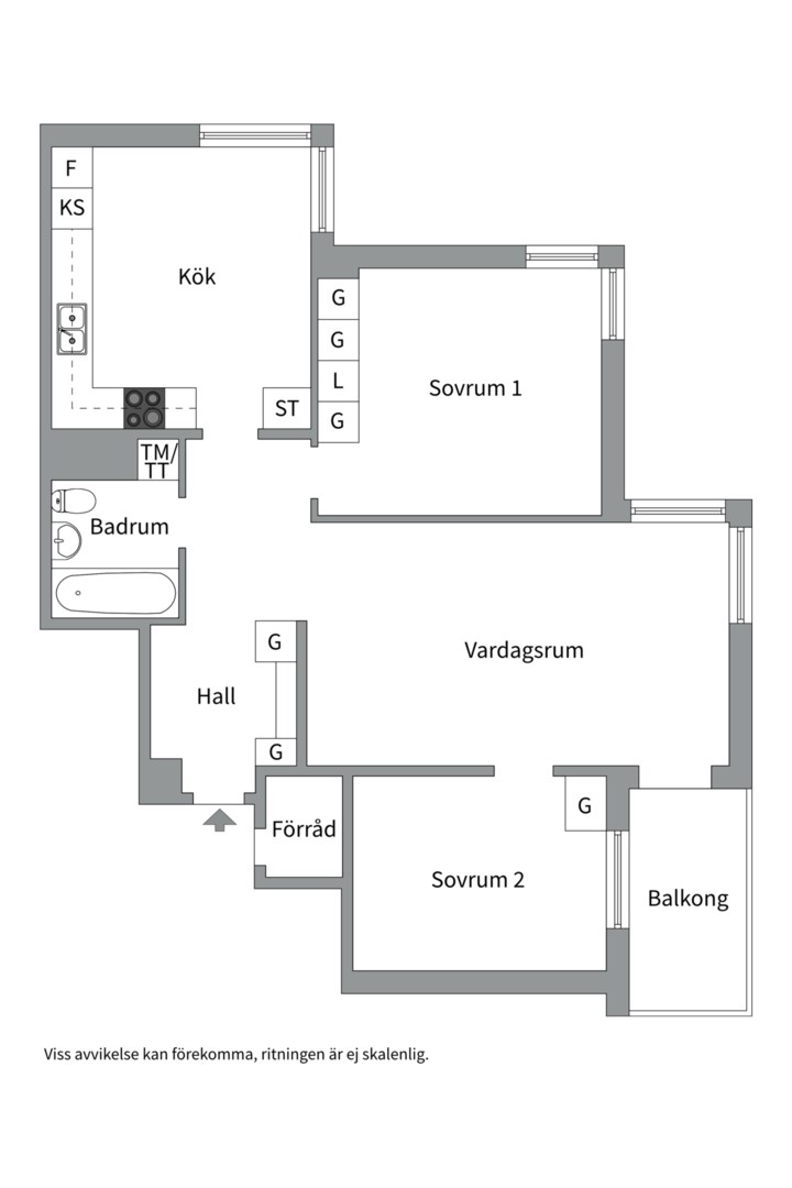 Planlösning från Lings väg 37, Såld i Ling, Uppsala