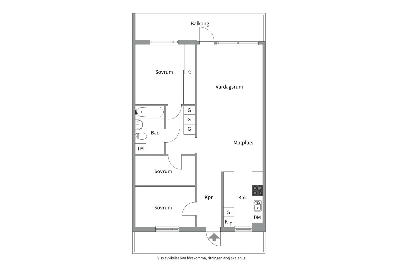 Planlösning från Fänkålsgatan 5, Såld i Årsta, Uppsala