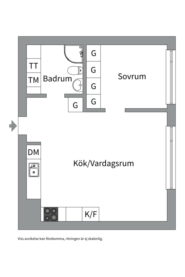 Planlösning från Råbyvägen 20, Såld i Kapellgärdet, Uppsala