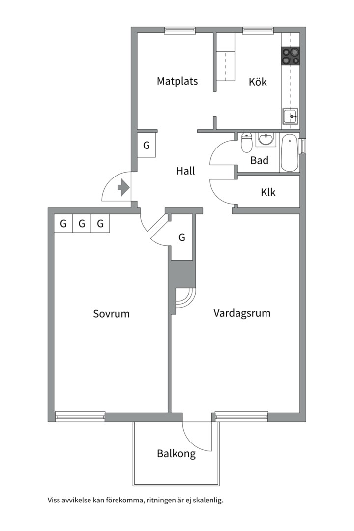 Planlösning från Tegnérgatan 5A, Kommande i Luthagen, Uppsala