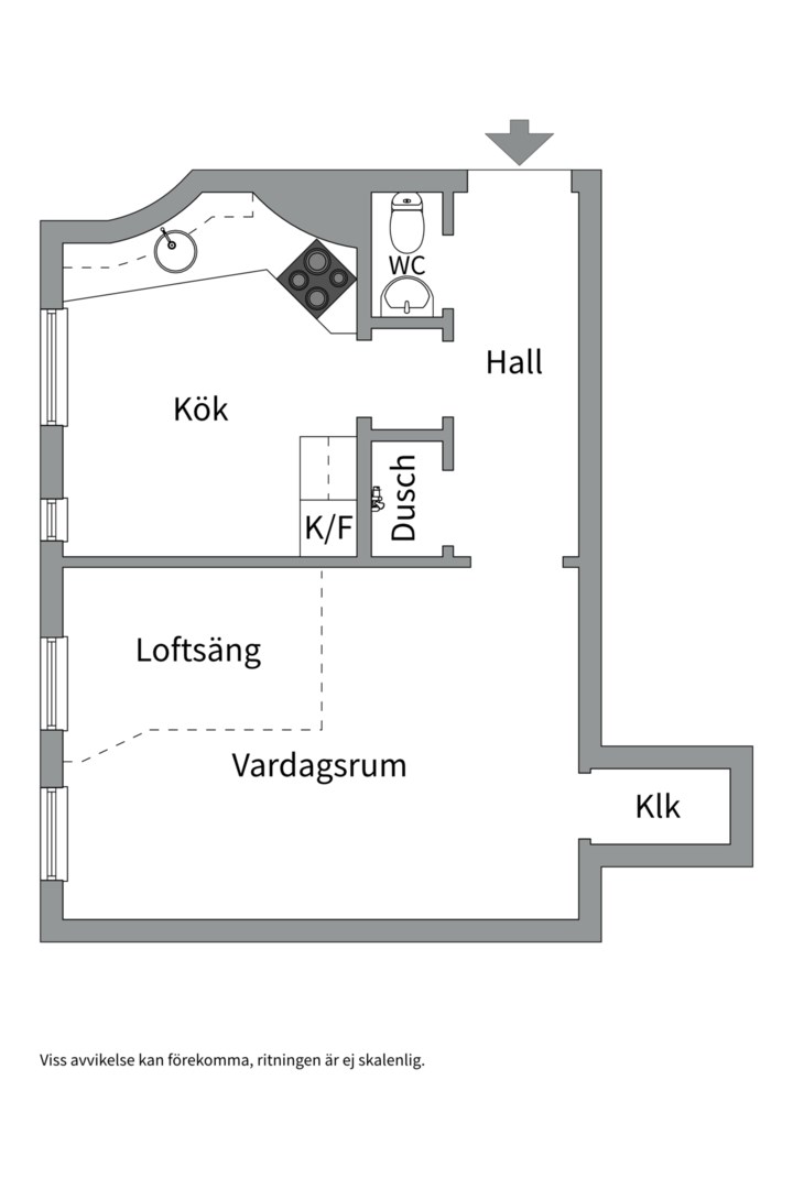 Planlösning från Frodegatan 10C, Såld i Fålhagen, Uppsala