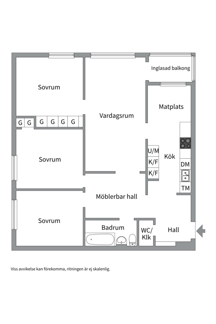 Planlösning från Tiundagatan 39, Såld i Luthagen, Uppsala