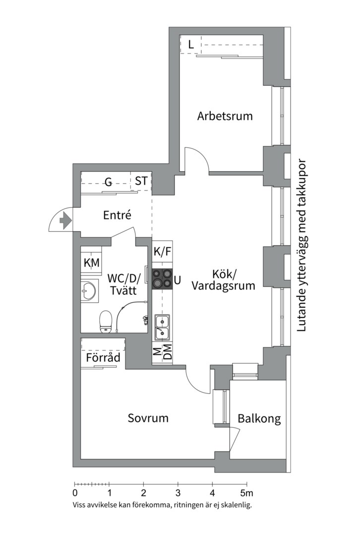 Planlösning från Lydia Wahlströms gata 22, Såld i Rosendal, Uppsala