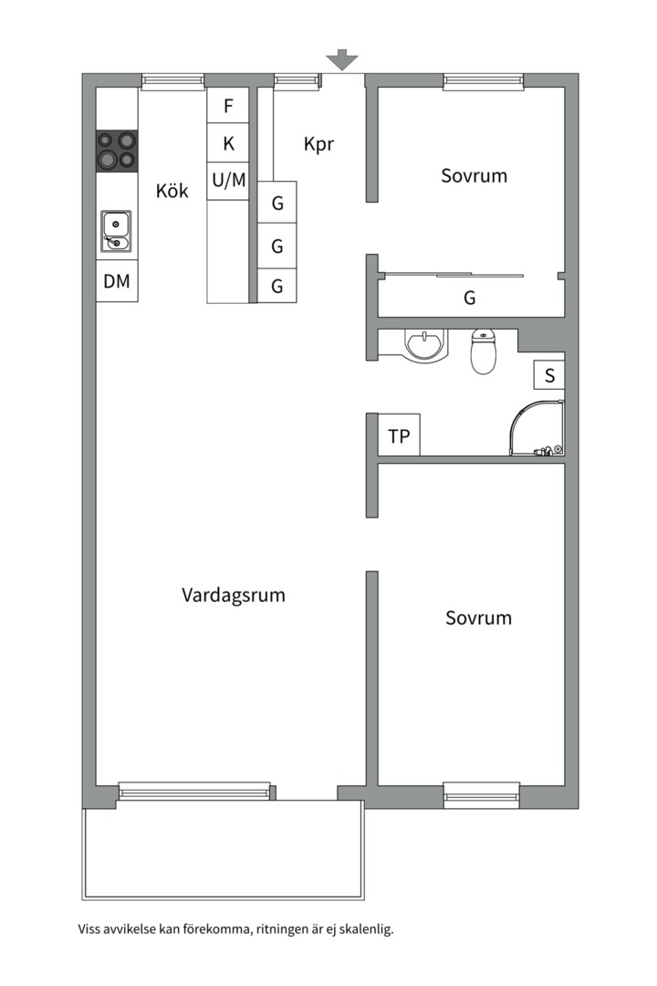 Planlösning från Ringgatan 11G, Såld i Luthagen, Uppsala