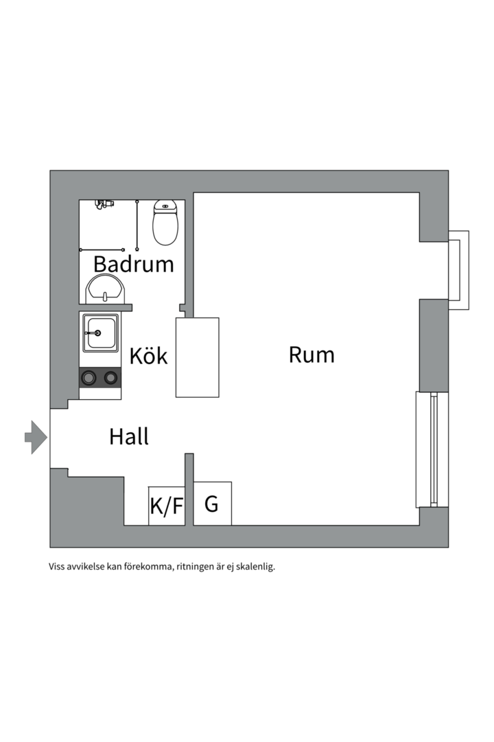 Planlösning från Götgatan 10B, Såld i Främre Luthagen, Uppsala