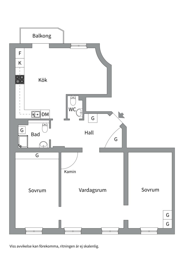 Planlösning från Kungsgatan 86, Såld i Kungsholmen - Rådhuset, Stockholm