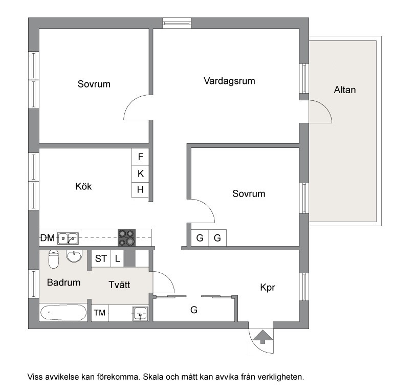 Planlösning från Ängsbacken 6, Såld i Björknäs, Nacka
