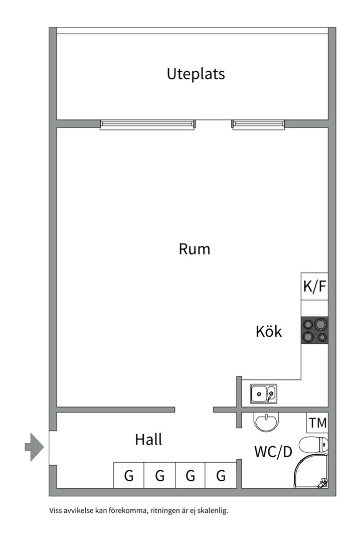 Planlösning från Valthornsvägen 18, Såld i Gottsunda, Uppsala