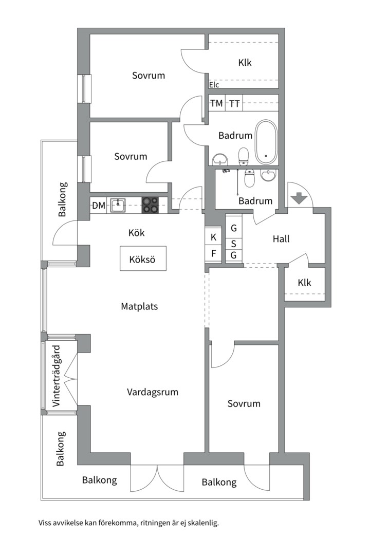 Planlösning från Tollareslingan 7, 4 tr, Såld i Tollare, Nacka