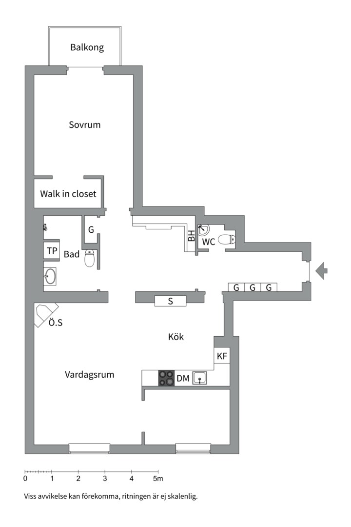 Planlösning från Frejgatan 47, Såld i Vasastan, Stockholm