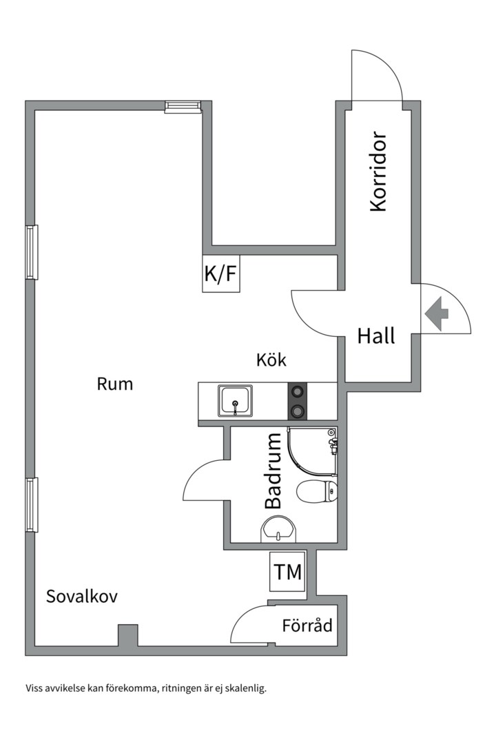 Planlösning från Villavägen 37, Såld i Kåbo, Uppsala