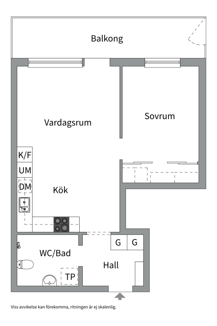Planlösning från Bäverns gränd 15 A, Såld i Centrum, Uppsala