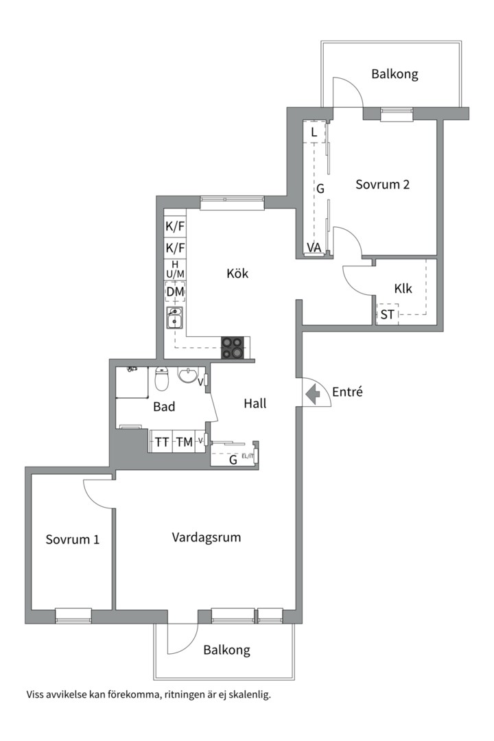 Planlösning från Kungsgatan 66A, Såld i Centrum, Uppsala