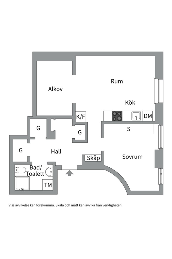 Planlösning från Vulcanusgatan 3, Såld i Vasastan - Atlas, Stockholm