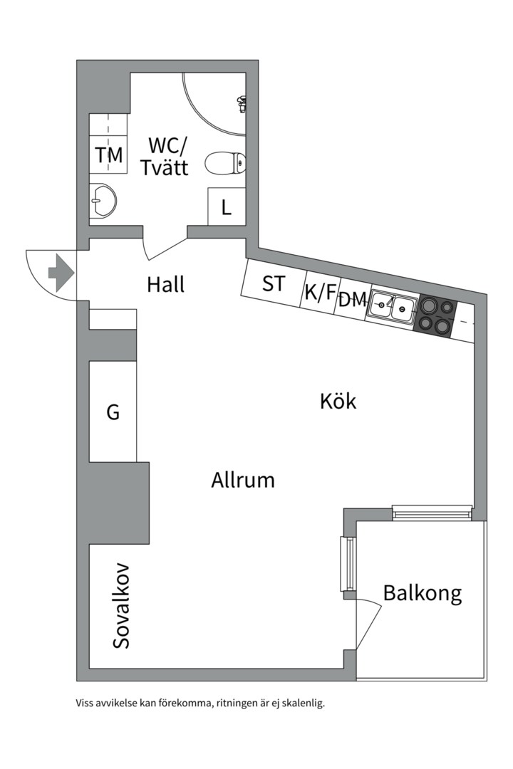 Planlösning från Götgatan 30A, Kommande i Luthagen, Uppsala
