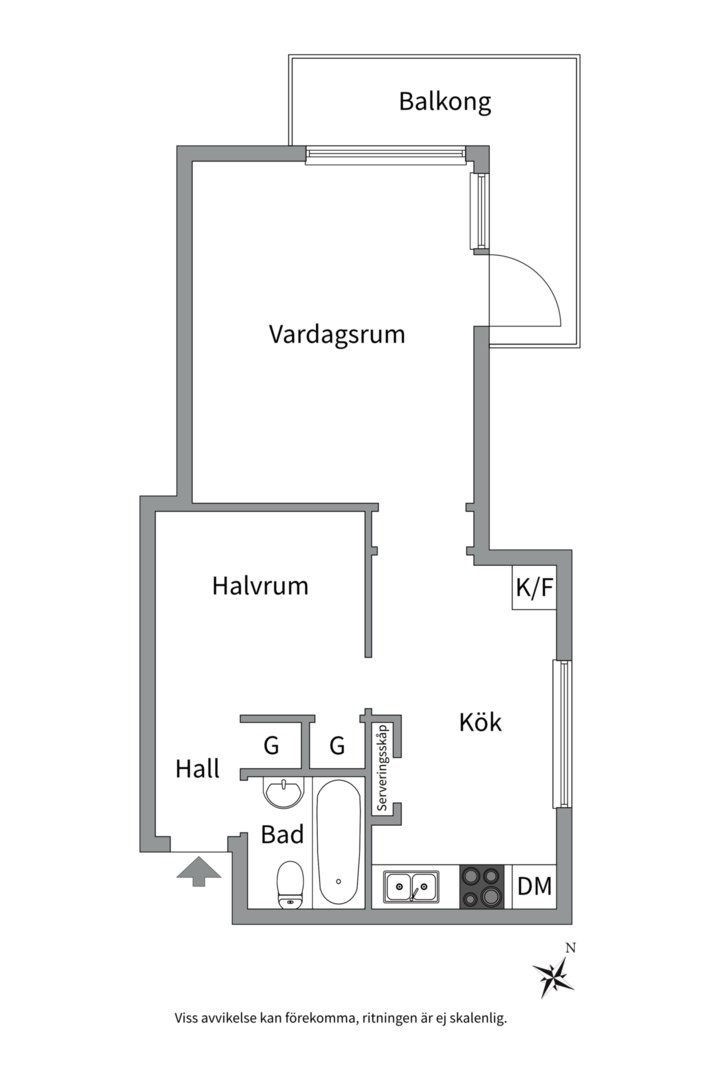 Planlösning från Vaksalagatan 38 A, Såld i Höganäs, Uppsala