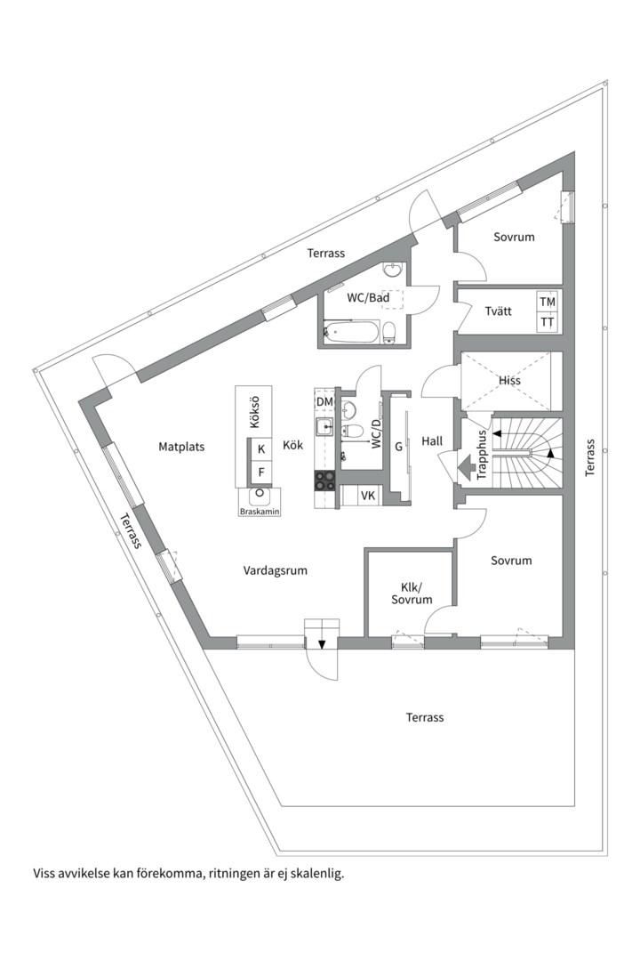 Planlösning från Augustendalsvägen 29, 7 tr, Till salu i Nacka Strand, Nacka