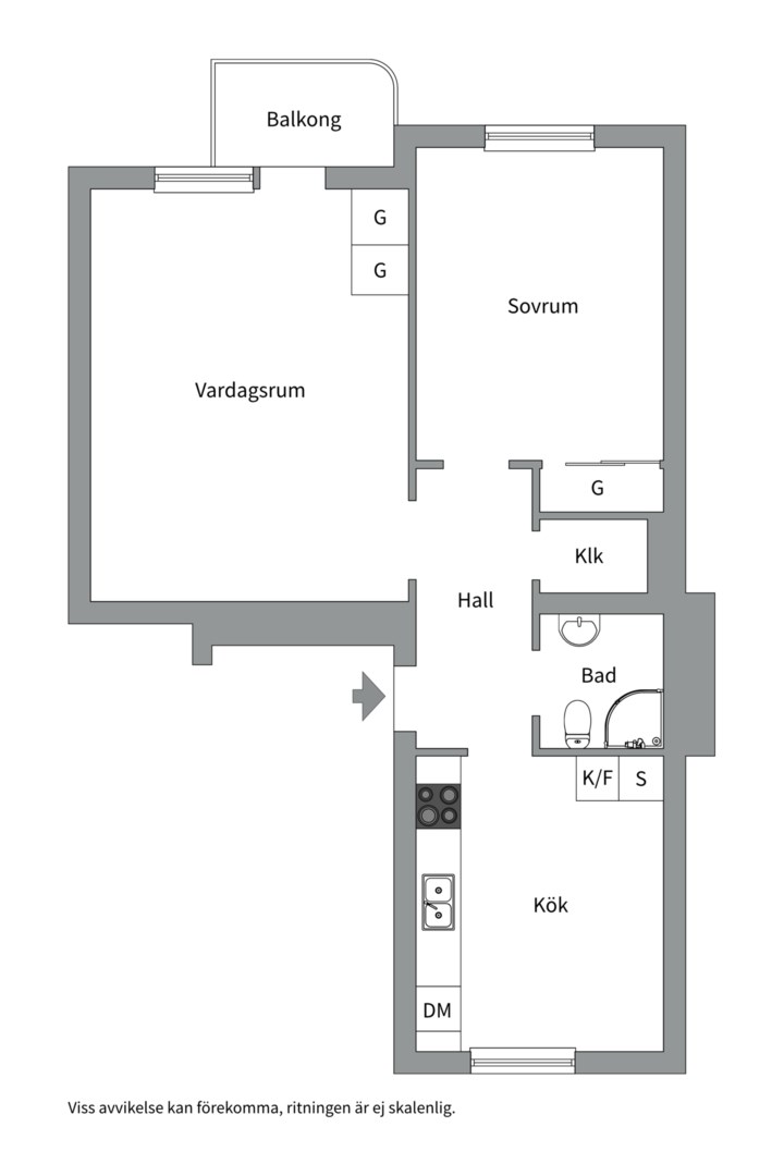 Planlösning från Ymergatan 24B, Såld i Fålhagen, Uppsala