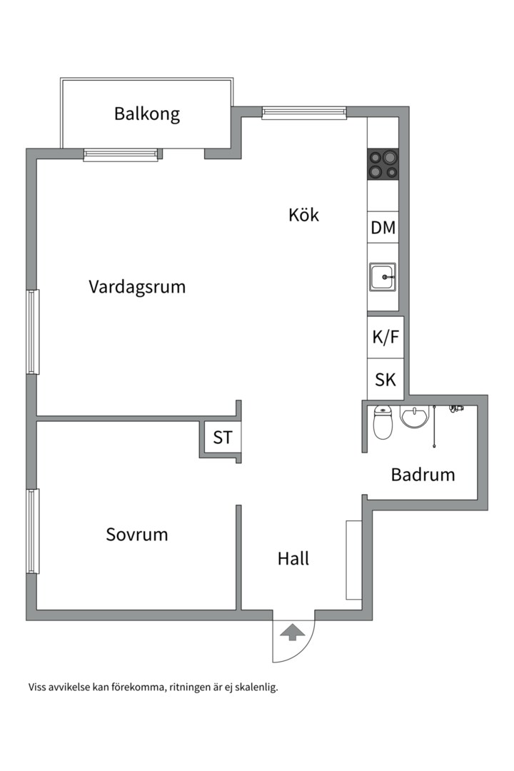 Planlösning från Finntorpsvägen 13, Såld i Finntorp, Nacka