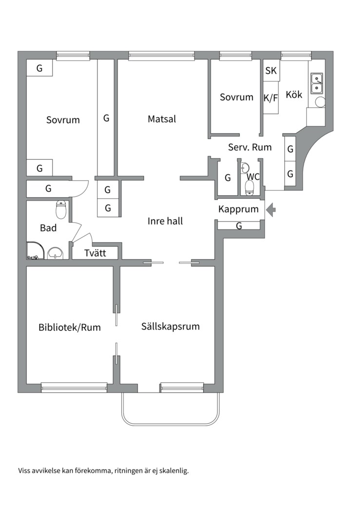 Planlösning från Börjegatan 3 A, Såld i Främre Luthagen, Uppsala