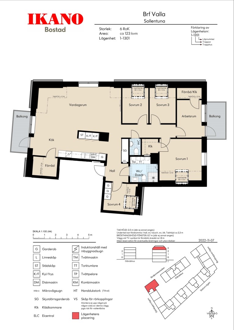 Planlösning från Störtloppsvägen 7, Såld i Väsjön, Sollentuna