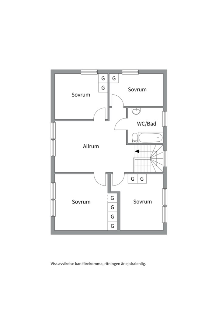Planlösning från Smårisvägen 6A, Såld i Södra kopparmora, Värmdö