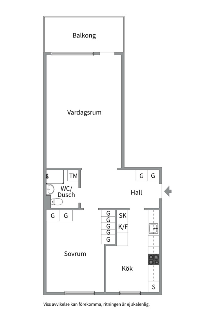 Planlösning från Atlasvägen 23, Såld i Sickla, Nacka