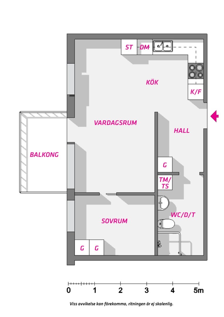 Planlösning från Kungsängsgatan 57A, Såld i Kungsängen, Uppsala