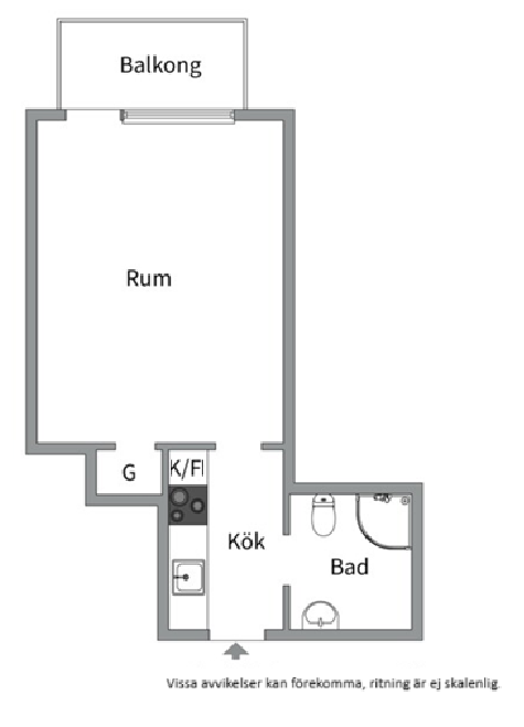 Planlösning från Kyrkogårdsgatan 45 B, Såld i Luthagen, Uppsala