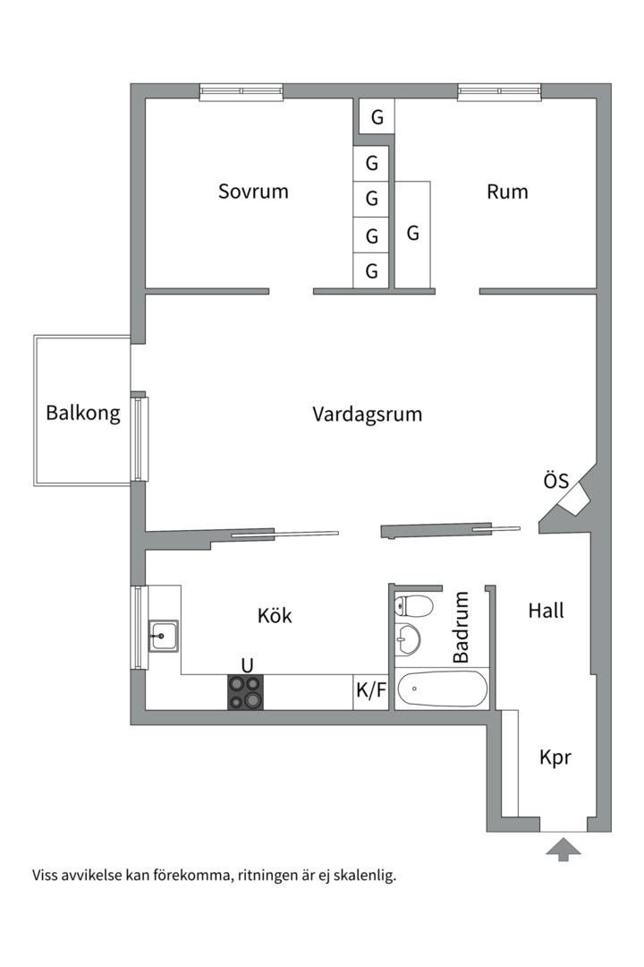 Planlösning från Tiundagatan 47, Såld i Luthagen, Uppsala