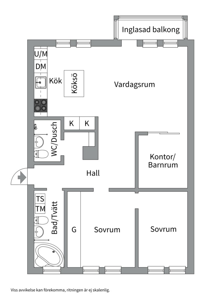 Planlösning från Ormingeringen 9C, Kommande i Västra Orminge, Nacka
