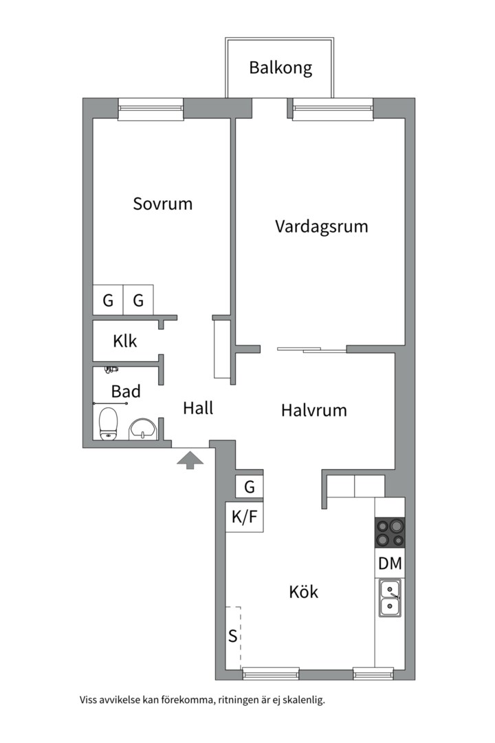 Planlösning från Geijersgatan 25A, Såld i Luthagen, Uppsala