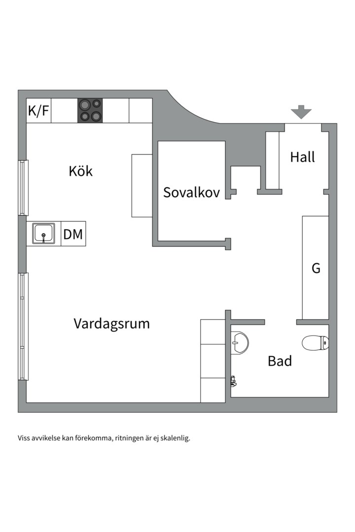 Bostadsbild från Svarvargatan 8, vån 1, Kommande i Kungsholmen, Stockholm