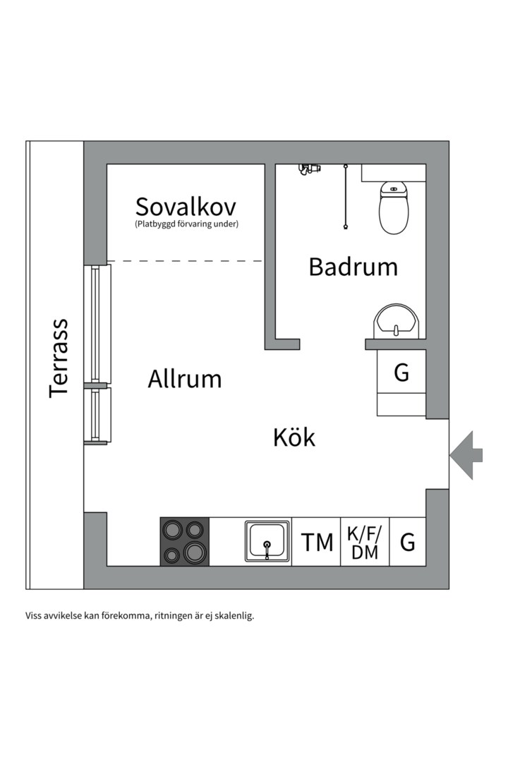 Planlösning från Åsögatan 166, Till salu i Södermalm, Stockholm