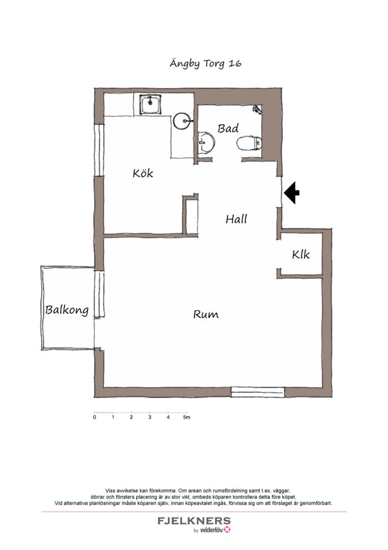 Planlösning från Ängby torg 16, Till salu i Bromma - Norra Ängby, Stockholm