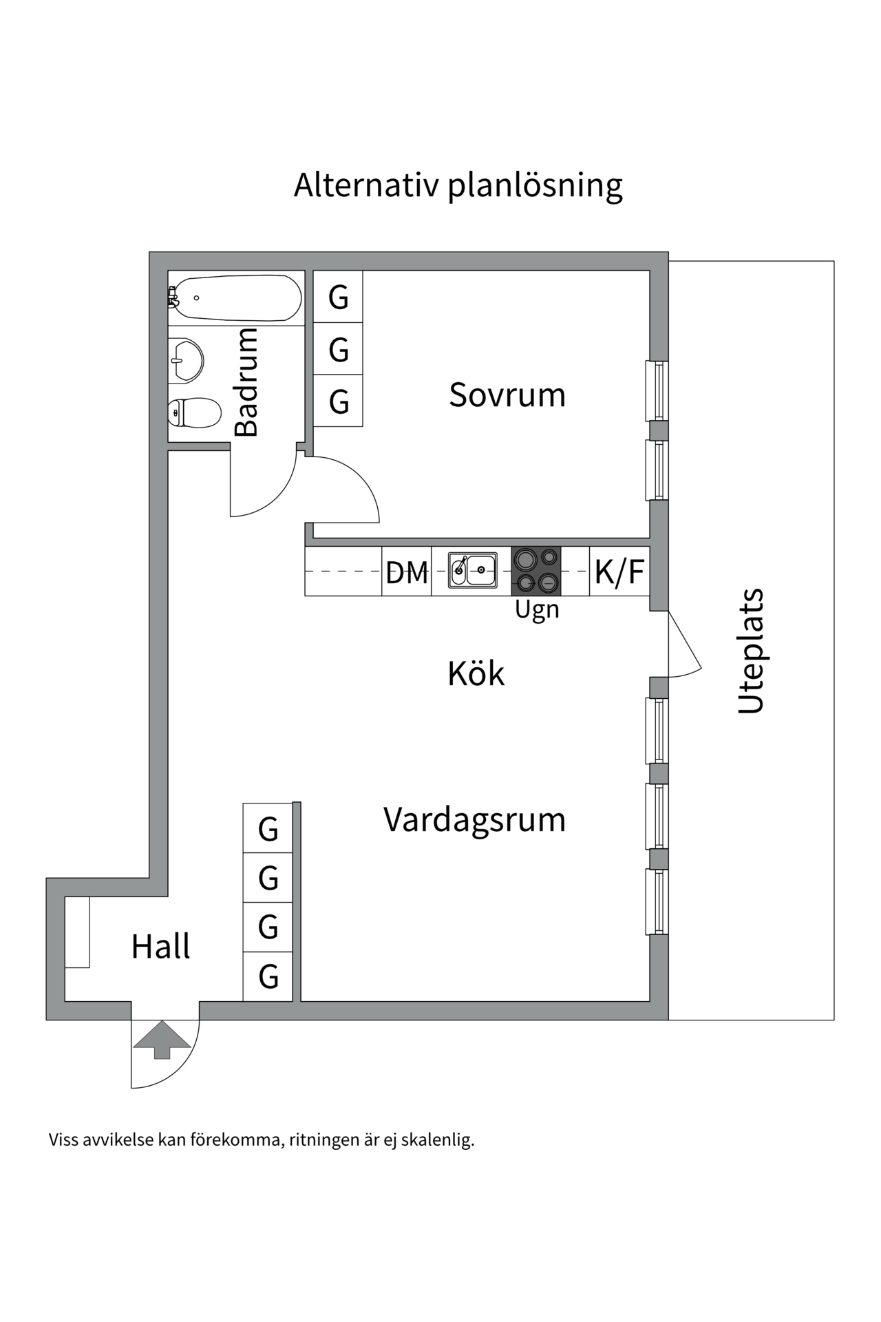 Alternativ planlösning.