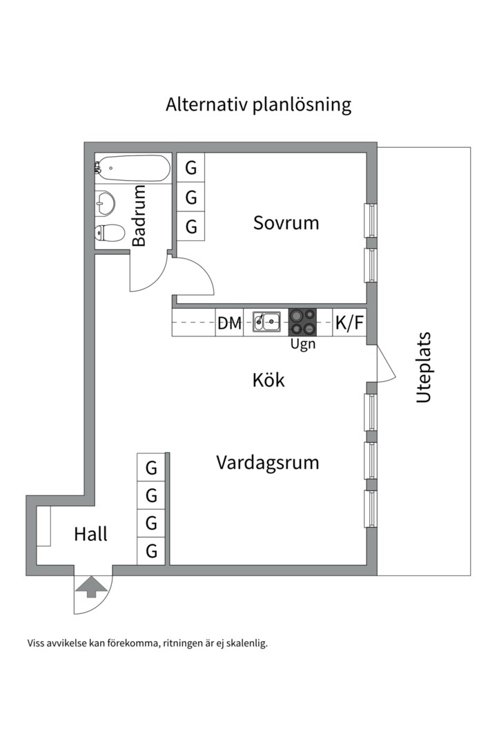Alternativ planlösning.