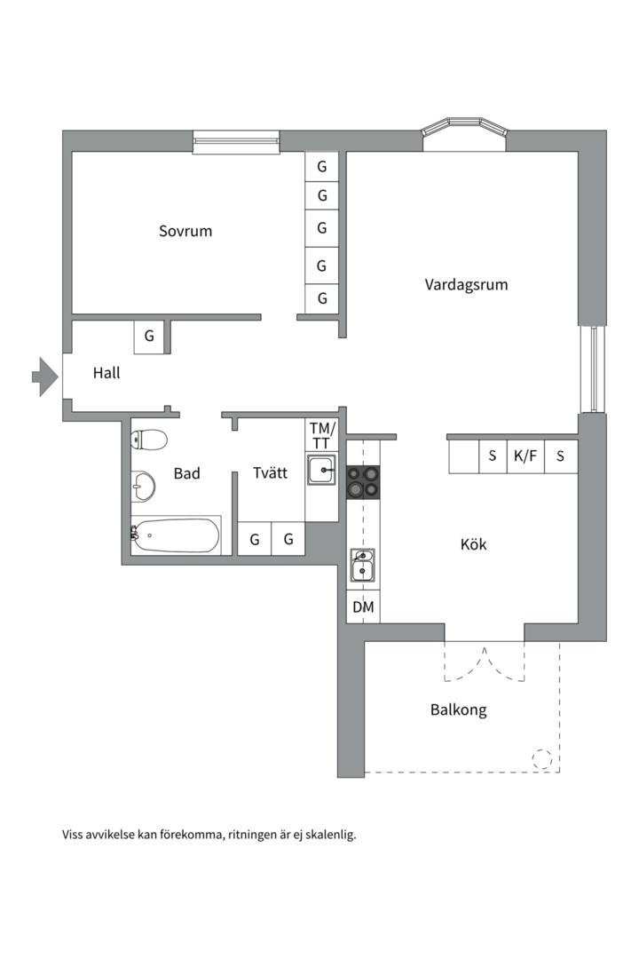 Planlösning från Basarbovägen 1, Kommande i Ekeby/Flogsta, Uppsala