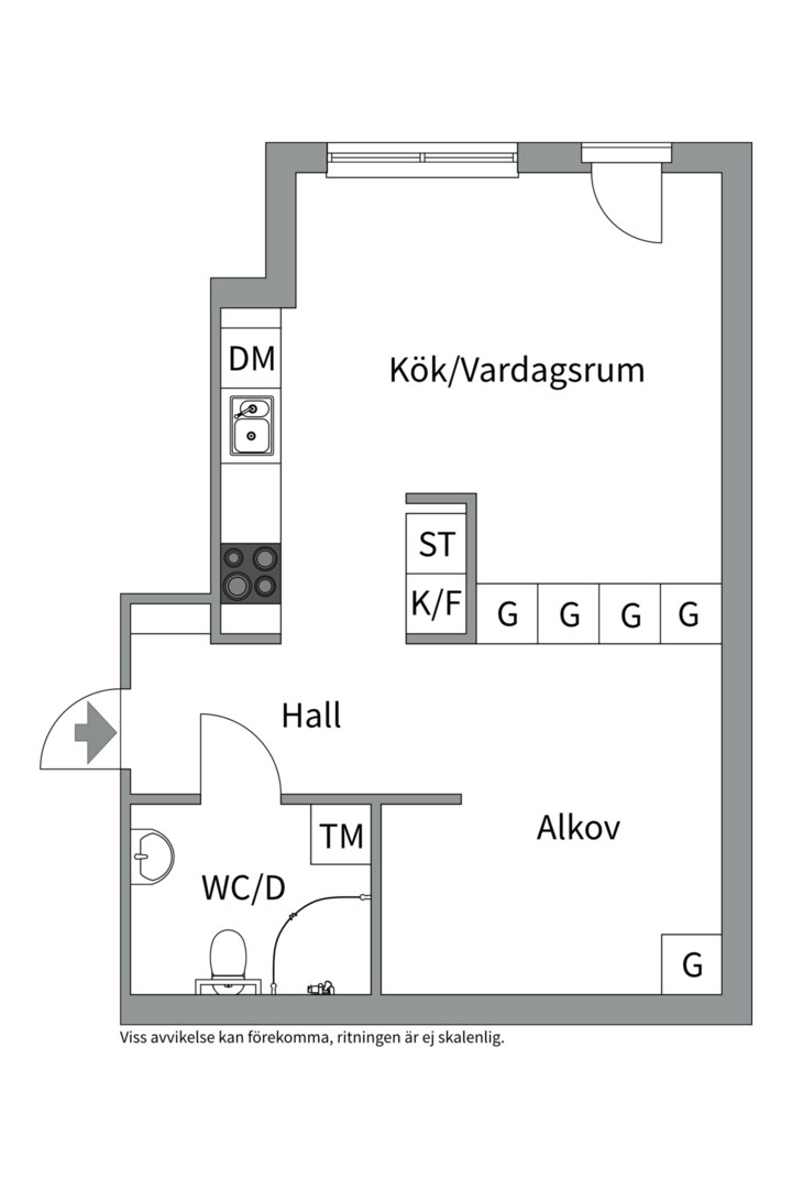 Planlösning från Hildebergsvägen 20, Såld i Årstaberg, Stockholm