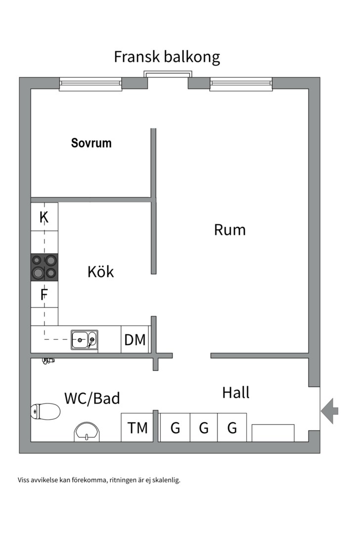 Planlösning från Bäverns gränd 15A, Till salu i Centrum, Uppsala
