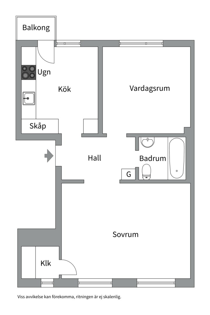 Planlösning från Sickla strand 84, Såld i Sickla, Nacka