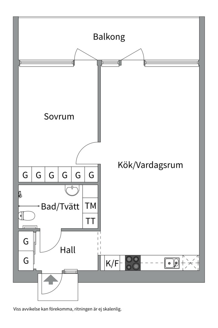 Planlösning från Fendergatan 6, Såld i Hammarby Sjöstad, Stockholm