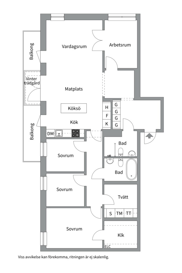 Planlösning från Tollareslingan 7, Kommande i Tollare, Nacka