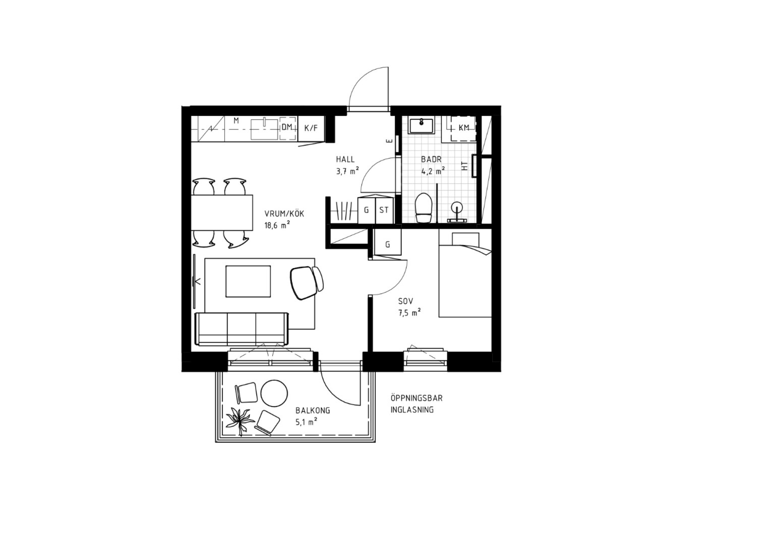 Planlösning från Nobelbergsgatan 18, 3tr, Såld i Sickla, Nacka