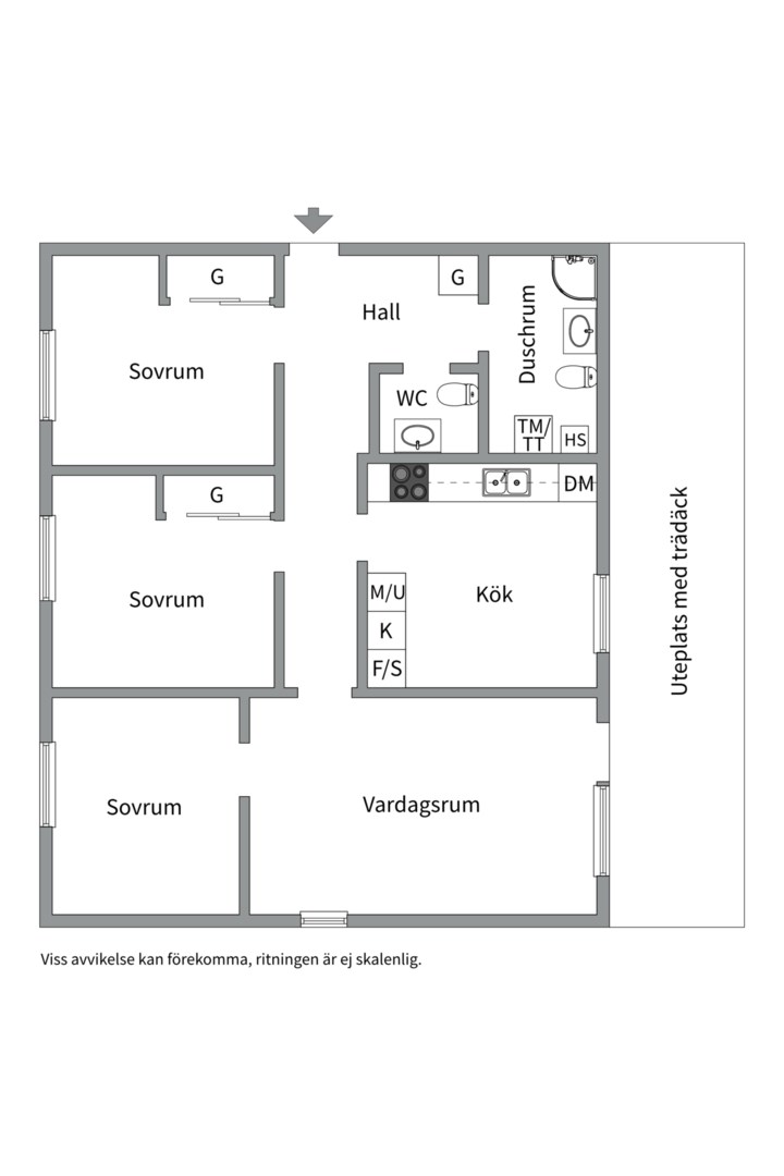 Planlösning från Åskmolnsvägen 95, Såld i Storvreta, Uppsala