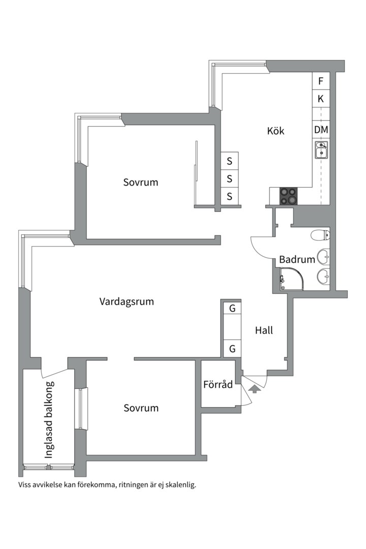 Planlösning från Lings väg 92, Såld i Ling, Uppsala