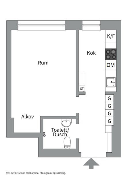 Planlösning från Lundagatan 44A, Såld i Södermalm, Stockholm