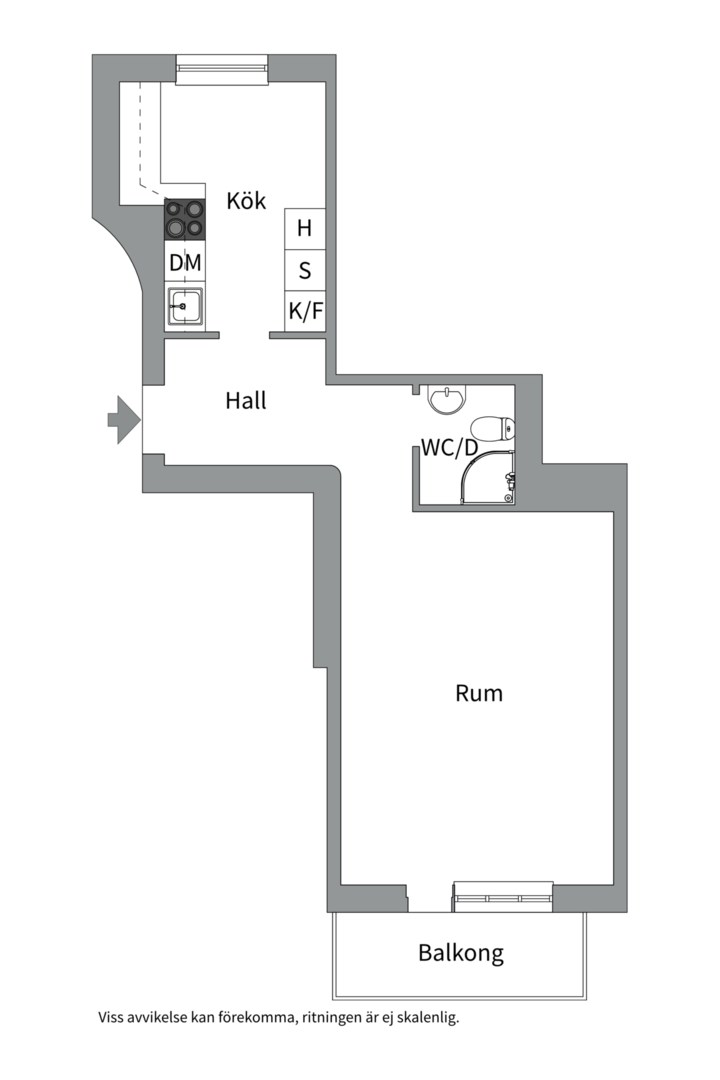 Planlösning från Fålhagsleden 5A, Såld i Fålhagen, Uppsala